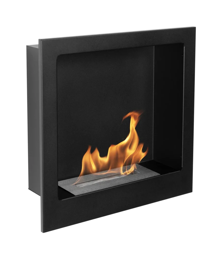 Biokominek wiszący 400x400 czarny strukturalny mat