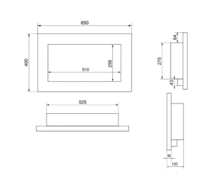 Biokominek wiszący 650x400