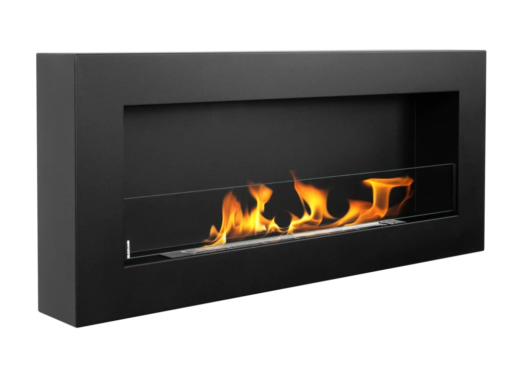 Biokominek Box 900x400 czarny z szybą