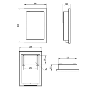 Biokominek wiszący Vertical czarny strukturalny mat